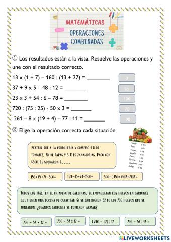 Operaciones combinadas