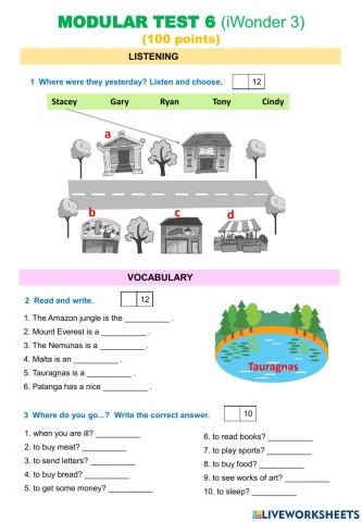 Module test 6 (iWonder 3)
