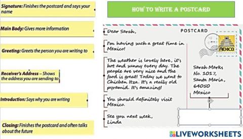 How to write a postcard