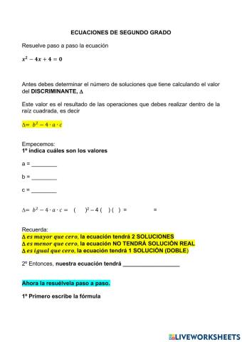 Ecuaciones de segundo grado paso a paso 3
