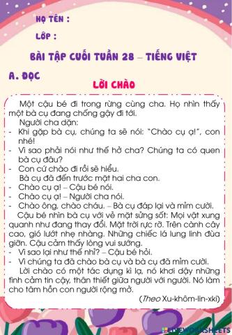 BTCT 28 - Tiếng Việt