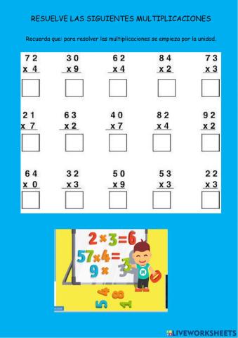 Multiplicaciones sin llevar