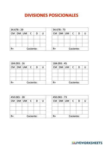 Divisiones posicionales abn