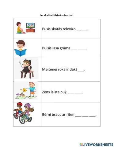 Ieraksti atbilstošos burtus!