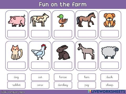 Fun on the farm! - Read and drag