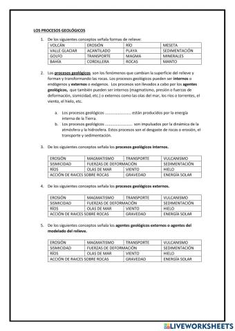 Procesos geológicos