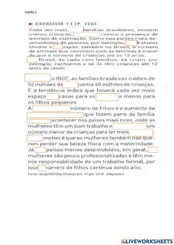 P. 120 atividade 11- plural artigos prepos