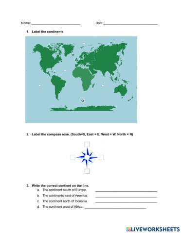 Continents and Cardinal Points