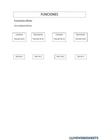Funciones afines, cuadráticas y de proporcionalidad inversa