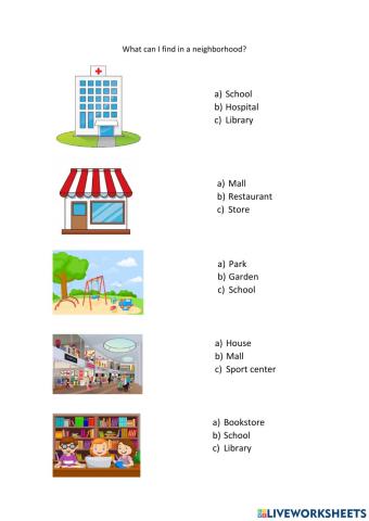 What can I find in a neighborhood?