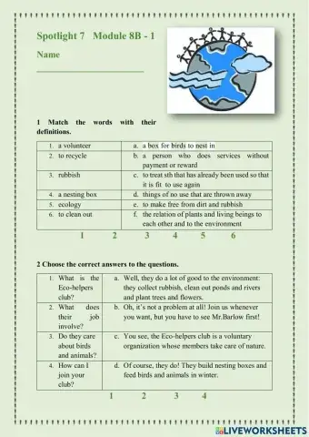Spotlight 7, module 8B-1. Ecology