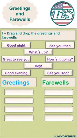 Greetings and Farewells