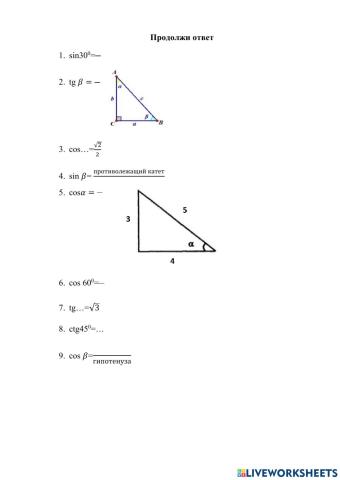 Прямоугольный треугольник
