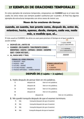 Subordinadas temporales
