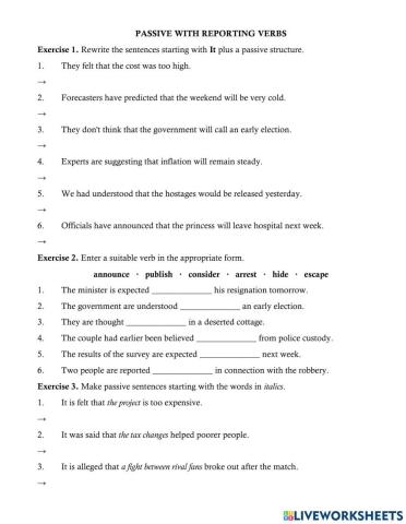 Passive of reporting verbs - 2