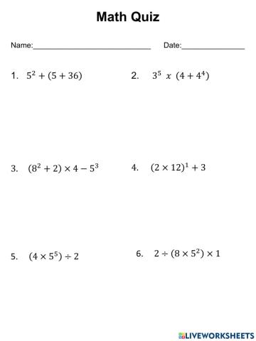 Math quiz