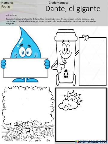 Ejercicio de redacción de Dante, el gigante