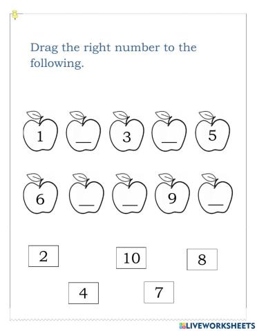 Drag and drop numbers