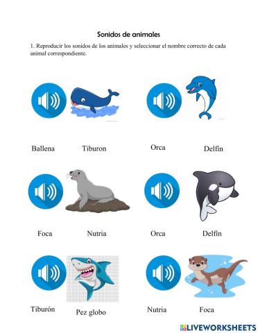 Los animales del agua