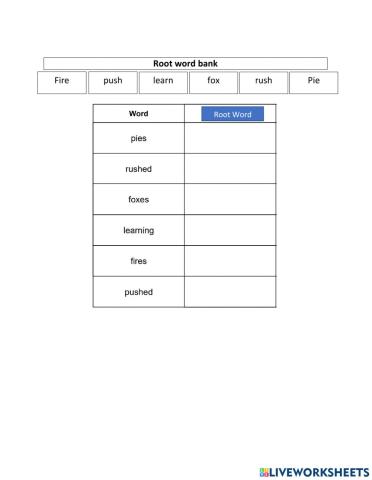Root Word Identification