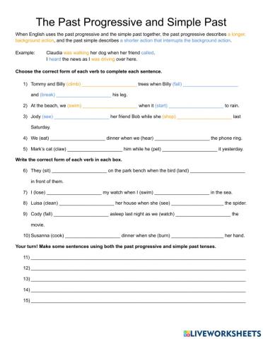 Past Progressive and Simple Past 01