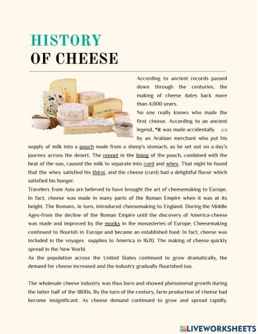 The history of cheese