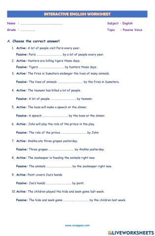 LKPD Interaktif Bahasa Inggris Tentang Passive Voice (Five Tenses)