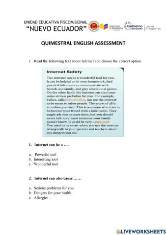 Quimestral Assessment