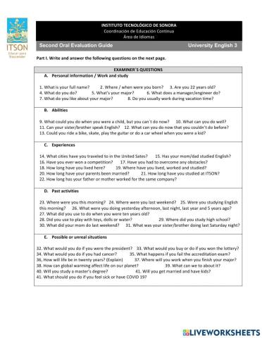 2nd Oral Evaluation Guide