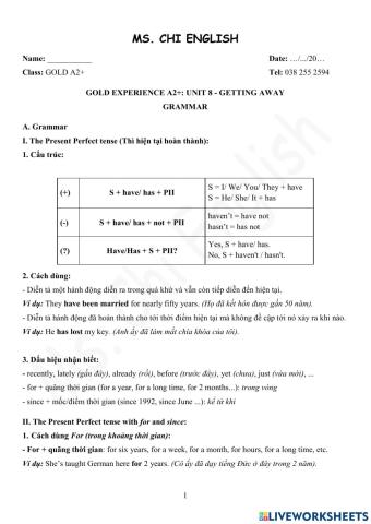 09.03.22-Gold A2+ - U8 Grammar