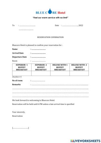 Reservation Confirmation