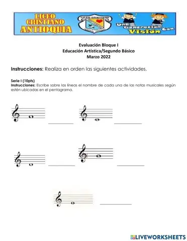 Evaluación Educación Artistica 2do. Básico. Bloque I