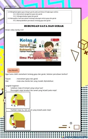 Ipa tema 8 subtema 1 kelas 4