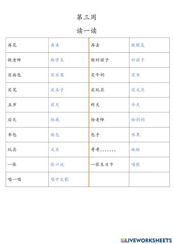 读一读 第三周