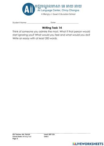 Writing Task 14