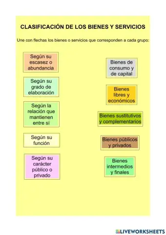 Clasificación de los bienes y servicios