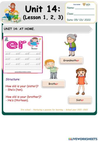 Unit 14 Lesson 1, 2, 3