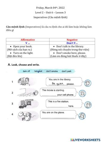 Homework unit 6 - lesson 3