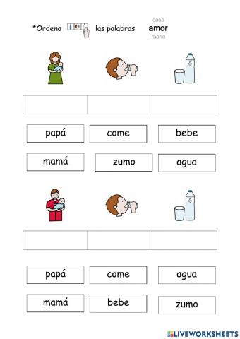 Lectura global tres palabras