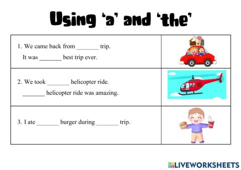 Using 'a' and 'the'