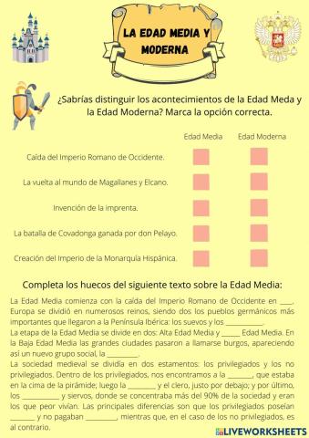 Edad Media y Edad Moderna