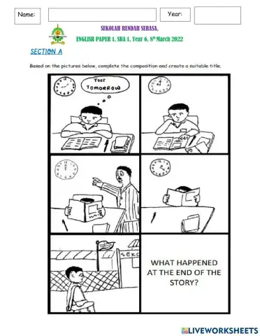 English test paper year 6