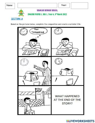 English test paper year 6