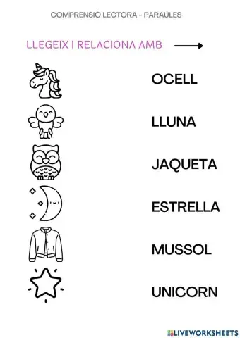 Comprensió lectora - paraules