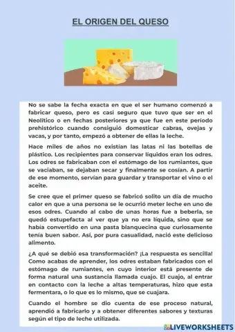 El origen del queso