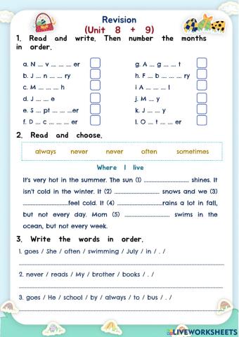 Revision Worksheet U9