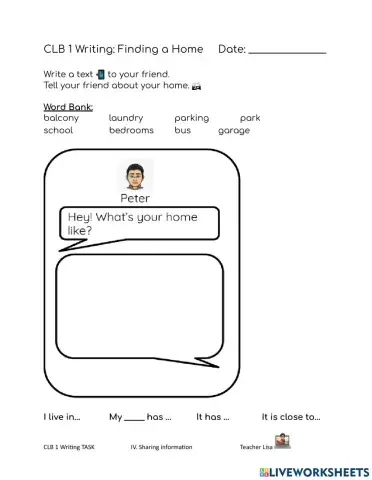 CLB 1: Housing Writing TASK