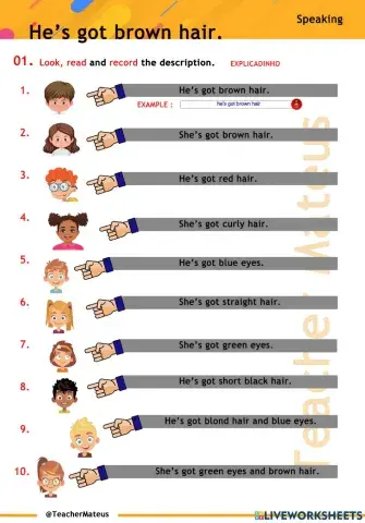 FF 1 - Unit 10 - He's got brown hair - Speaking