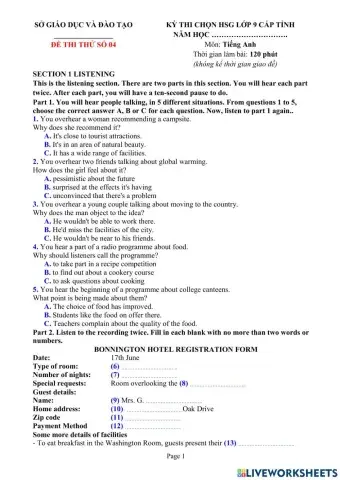 EL9 đề thi học sinh giỏi số 4