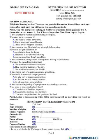 EL9 đề thi học sinh giỏi số 4